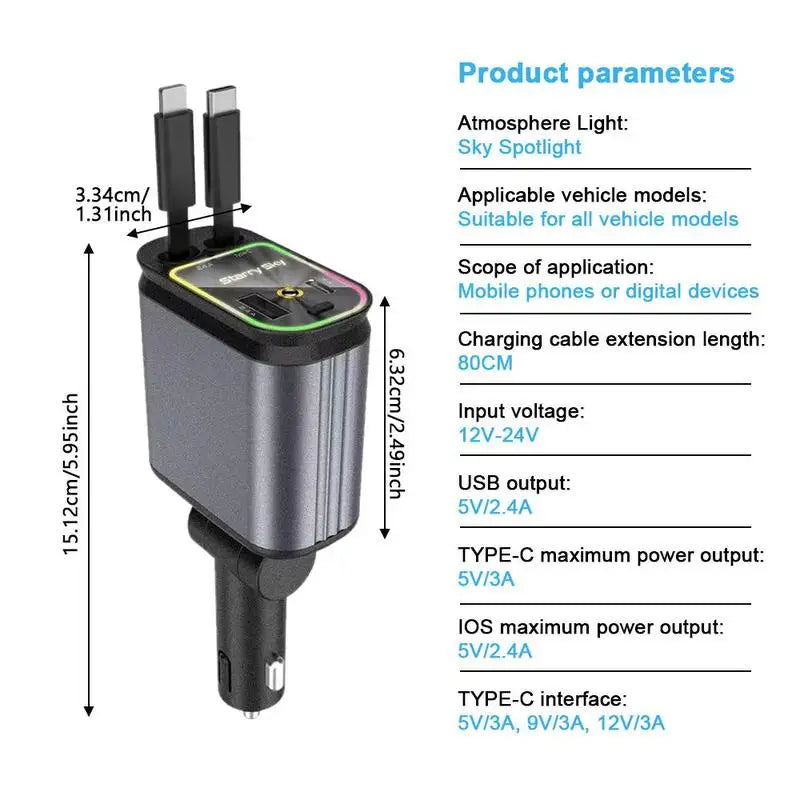 Starry Sky 4-in-1 Car Charger